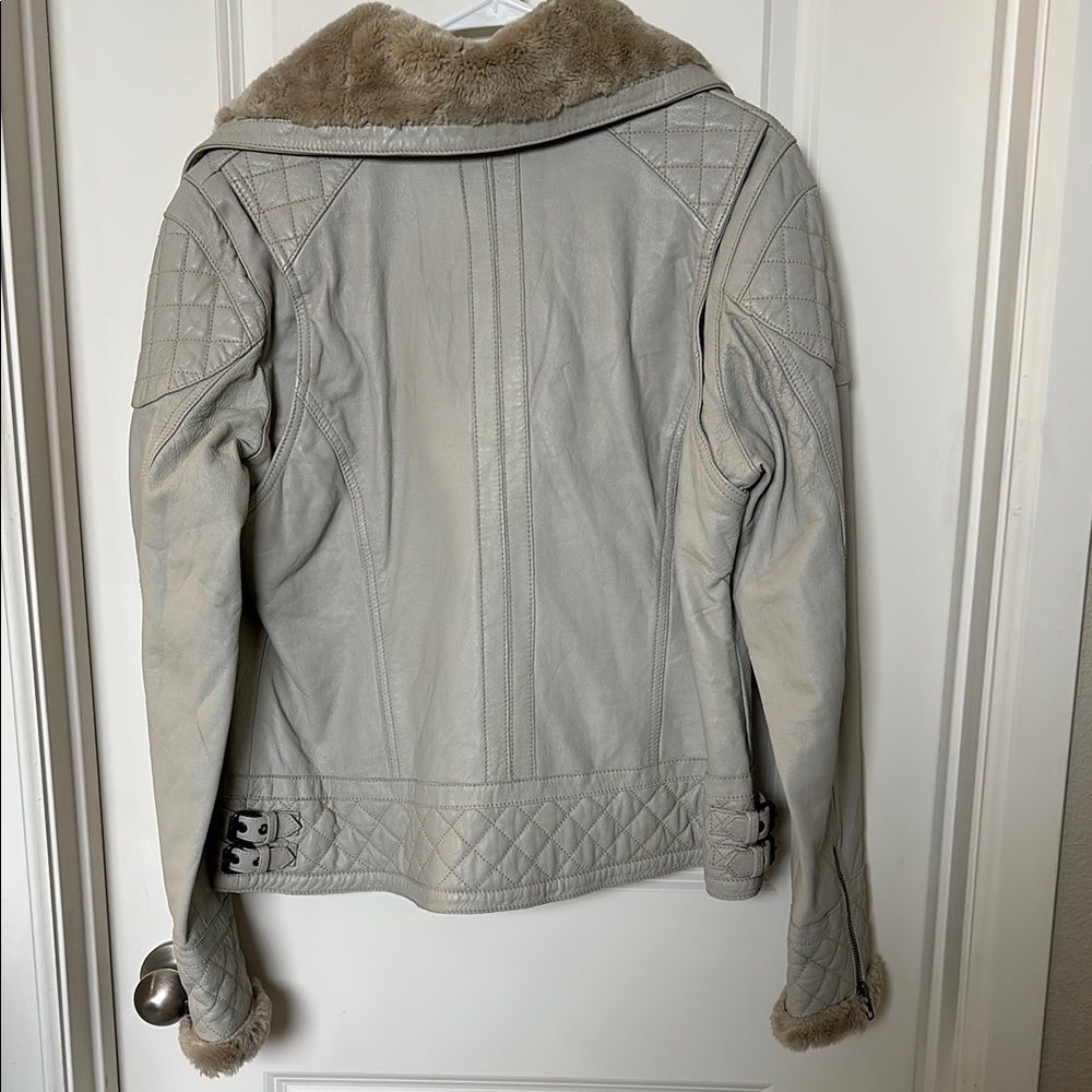 Women’s Harley-Davidson Grey/Taupe Leather Jacket L - Picture 8 of 9